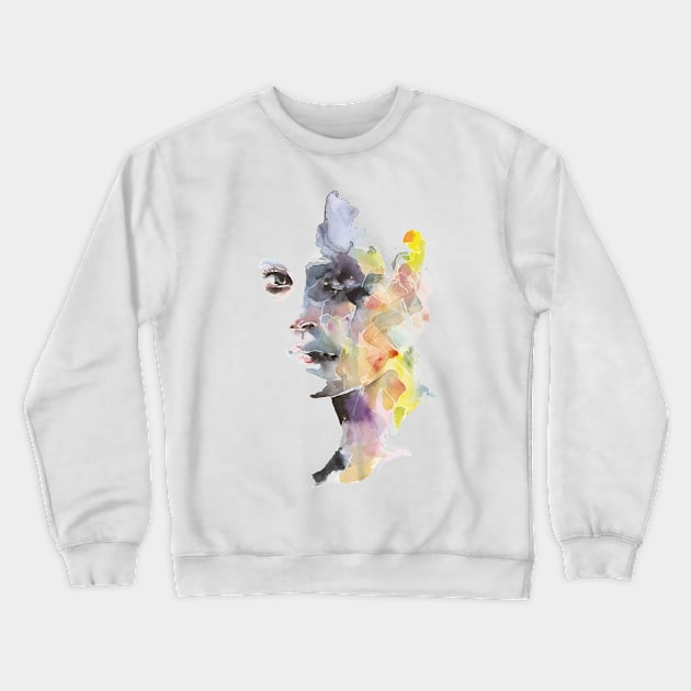 Watercolor painting Portrait Crewneck Sweatshirt by nemram